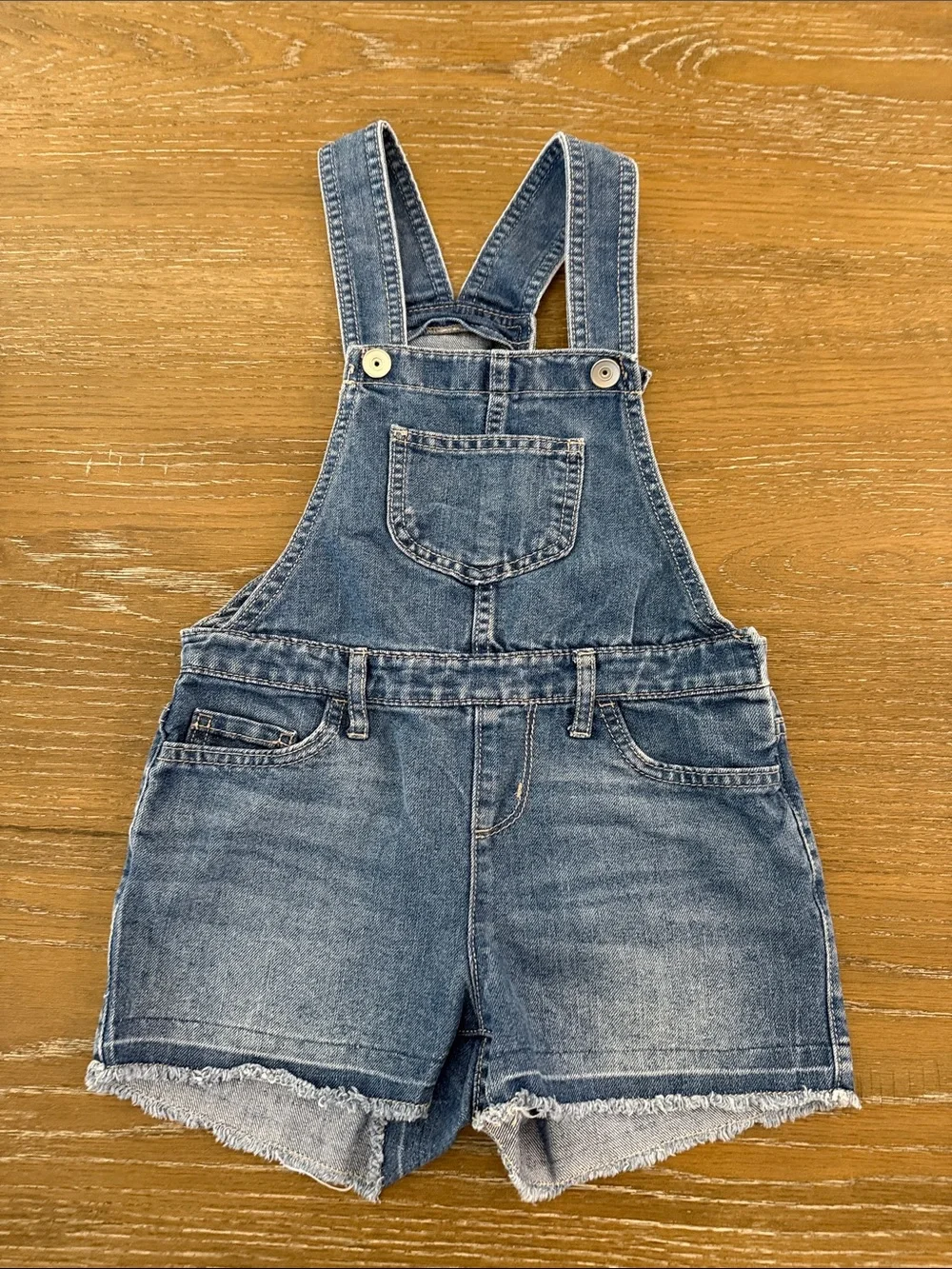The Children's Place Denim Overall Shorts - Medium Blue